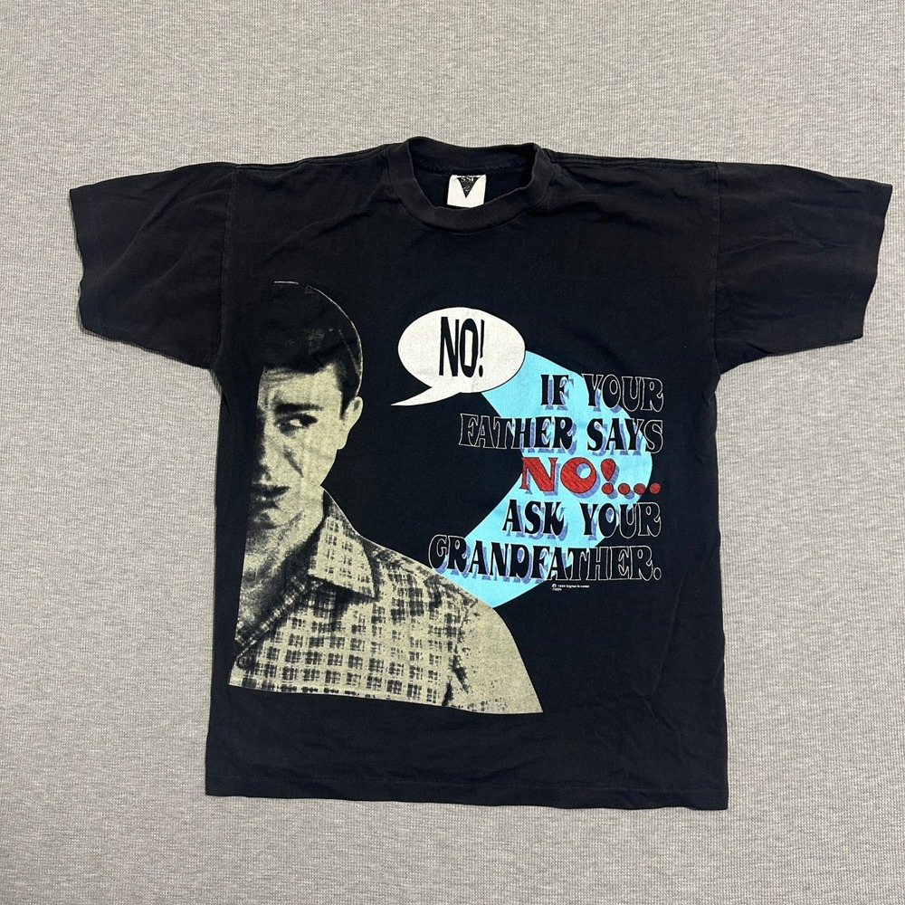 Vintage 1994 SSI Signal Artwear Ask Your Grandfather T-Shirt Black Mens Large
